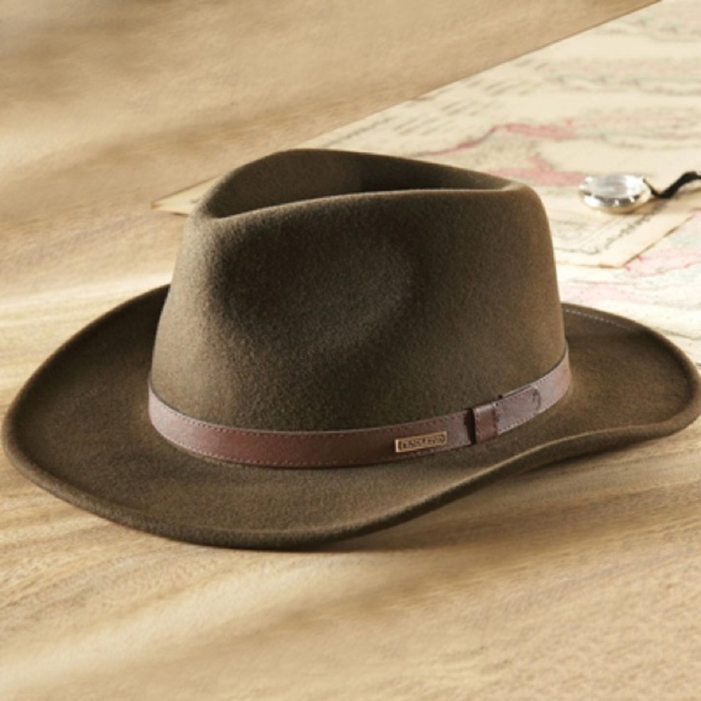 Pendleton Olive Wool Hat with Brown Band - Picture 2 of 10
